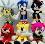 Комплект 6 броя плюшени играчки Соник/Sonic 30cm, снимка 2