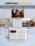 KJV аудио плейър за Библия (английски език) с жак за слушалки, големи бутони, бял, снимка 5