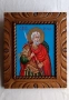 Дърворезбована рамка с икона " Св. Мина "- иконопис. , снимка 1