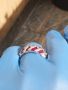 Сребърен пръстен с Рубини, снимка 8