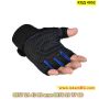 Удобни мъжки ръкавици без пръсти за фитнес или колоездене, със син кант - КОД 4052, снимка 5