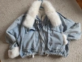 Дънково яке с косъм , снимка 1