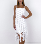 Секси бяла рокля, Ефектна бяла рокля, Интересна бяла рокля, снимка 1 - Рокли - 44955229