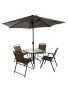 Градински комплект маса + 4 стола и чадър, снимка 1