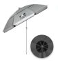 Морски чадър ветроустойчив сребрист черен UPF 50+ алуминиева рамка - 2м, снимка 3