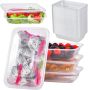 50 бр. 500 ml пластмасови контейнери за храна с капаци, подходящи за микровълнова фурна и фризер , снимка 1 - Кутии за храна - 45783629
