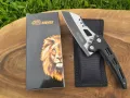 Сгъваем нож LION KNIVES с текстилен калъф, снимка 3