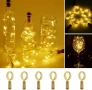 Нови LED коркова светлина за бутилки 2м 20 LED топло бяло 6 броя комплект, снимка 1