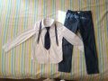 Официален екип риза, вратовръзка, тиранти, панталон N: 122-128, снимка 1 - Детски комплекти - 45647310