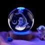 LED Светеща кристална топка/лампа, 3D сензорна-Кит и малко мече, снимка 5