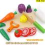 Игрален комплект за деца зеленчуци и плодове за рязане изработени от дърво - КОД 3542, снимка 4