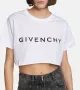 GIVENCHY White Archetype Logo Print Cropped Дамска Тениска size L, снимка 5