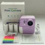 Детска камера с функция за печат Детски фотоапарат с дисплей за моментни снимки Лилав, снимка 1