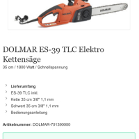 Dolmar ES-39 TLC - Електрически верижен трион неразличим от нов!, снимка 10 - Други инструменти - 45021954