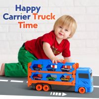 Транспортен камион с мини автомобили, състезателна писта, играчка за деца 2+ г., снимка 2 - Коли, камиони, мотори, писти - 45512195
