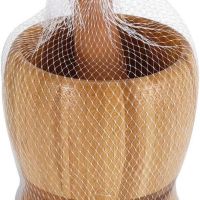 Бамбуково хаванче с чукало за чесън и подправки, 10х10 см / Външен размер 10х10 вътрешен отвор 6.5см, снимка 3 - Аксесоари за кухня - 45775147