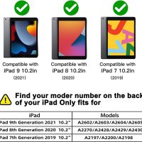 ShellBox Калъф за iPad 10.2 9/8/7 поколение с вграден протектор с презрамка за рамо, синьозелен, снимка 6 - Калъфи, кейсове - 45684512