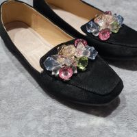 Дамски обувки мокасини с кристали, снимка 3 - Дамски ежедневни обувки - 45387543