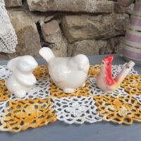 Порцеланови фигури заек,врабче и петле свирка, снимка 1 - Колекции - 45302055