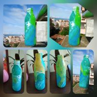 Ръчно рисувани бутилки / вази, снимка 3 - Вази - 45579537