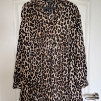 Нова разкошна ежедневна елегантна леопардова тигрова рокля волани , снимка 6 - Рокли - 45072416