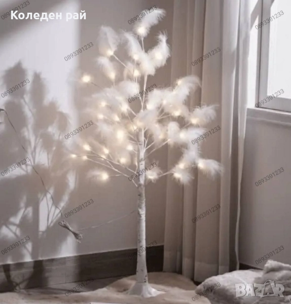 лед светещо от декоративно дърво, снимка 1