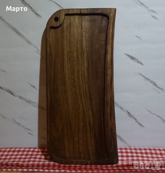Дъска-поднос от орех ръчна изработка, снимка 1