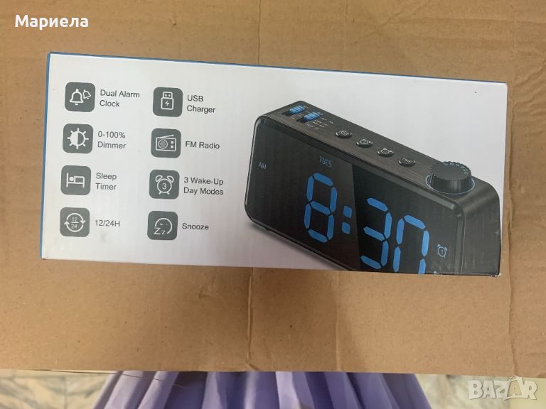 Часовник с Аларма и Радио / USB за зареждане / Часовник с големи цифри, снимка 1