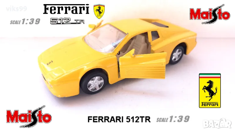 Ferrari 512TR Maisto - Мащаб 1:39, снимка 1