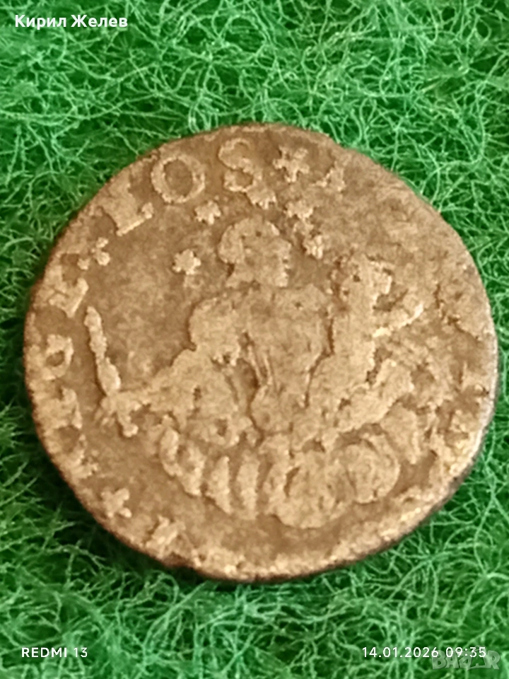 Сребърна монета 2 солди първа половина на 18-век Генод за КОЛЕКЦИЯ 52932, снимка 1