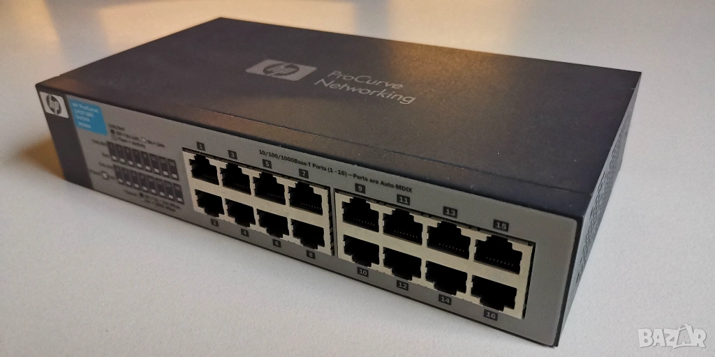 компактен суич HP 1410-16G 10/100/1000 Gigabit Switch J9560, unmanaged, fanless, снимка 1