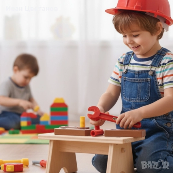 Детски комплект с инструменти и каска TOOLS DIY Working Set, снимка 1
