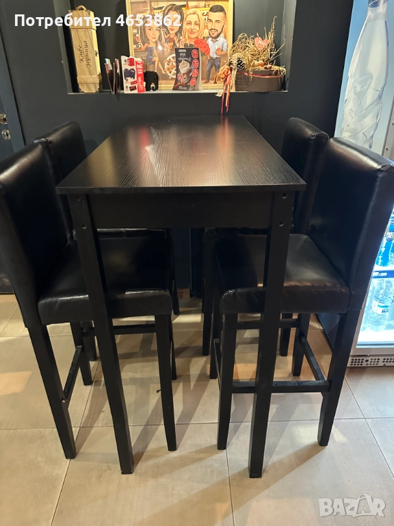 Бар маса и четири стола, снимка 1