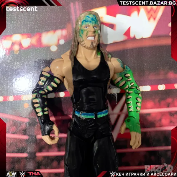 Екшън фигура WWE Jeff Hardy Deluxe Aggression Custom Green Джеф Харди Делюкс играчка, снимка 1