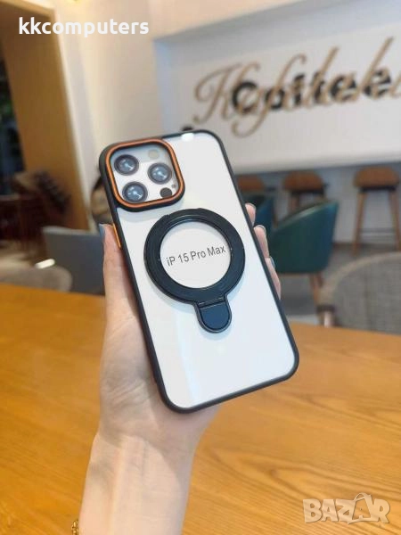 Калъф силикон MagStand Cover Прозрачен / Черна рамка / за iPhone 17 Pro Max 6.9 Баркод : 3132550, снимка 1