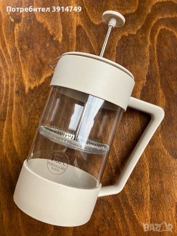 Френска преса / кана / чайник / инфузер за кафе, чай, корпус от стъкло, 900 мл, снимка 1