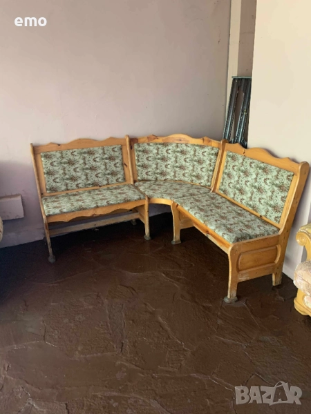 кухненски ъгъл 1.50-1.50 cm.от масивно дърво -ъглов диван, снимка 1