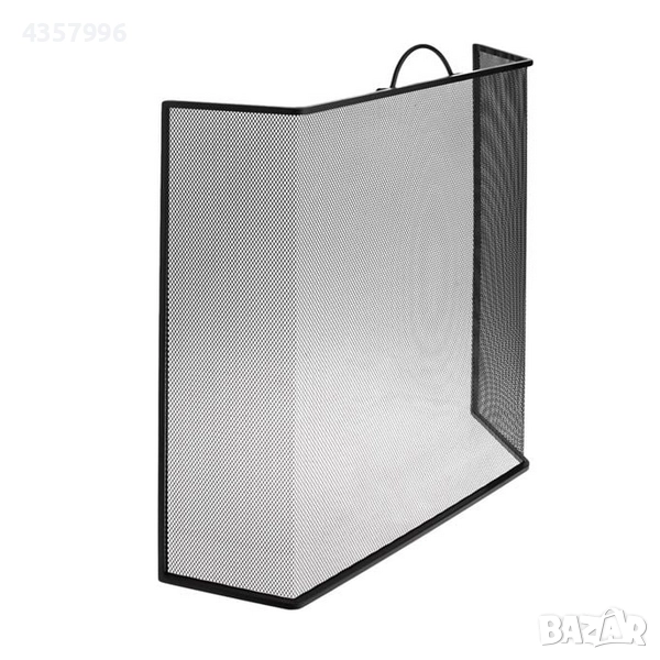 Декоративен параван за камина, Мрежа, Метал, Черен, снимка 1