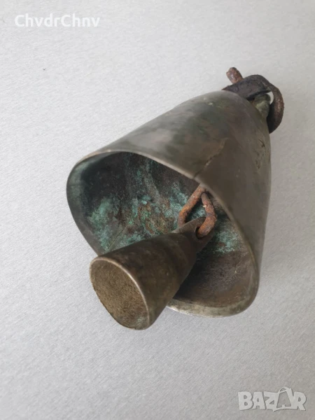 Много стар турски-османски бронзов чан/ръчно кована камбана-звънец/18-ти век, снимка 1