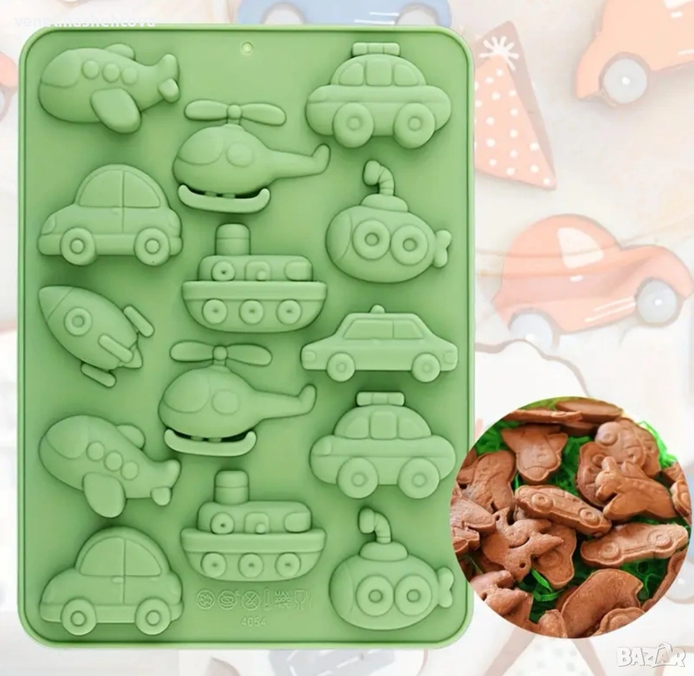 Кола самолет хеликоптер силиконов молд за свещи гипс сапун смола фондан за декорация на торта , снимка 1