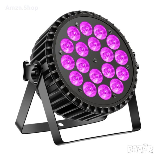 DELIBANG 200 W LED Par Фар RGB UV 18 LED Сценична Парти светлина DMX-4/8CH Прожектор за DJ Disco Bar, снимка 1