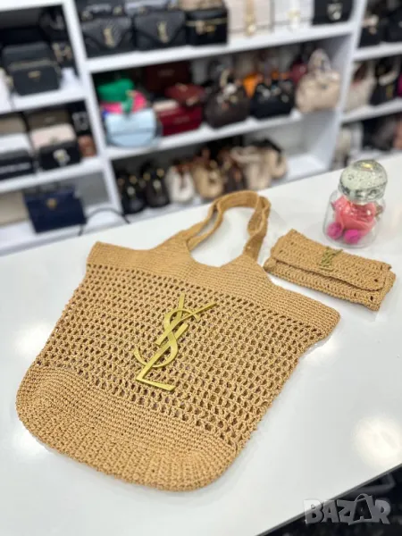 ръчно плетени плажни чанти ysl saint laurent 46x38см, снимка 1