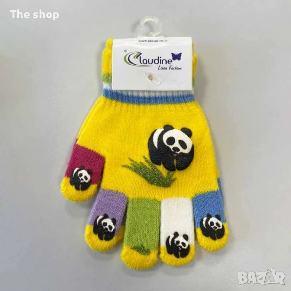 Детски ръкавички Панда, жълти, 3-5 год. (004), снимка 1