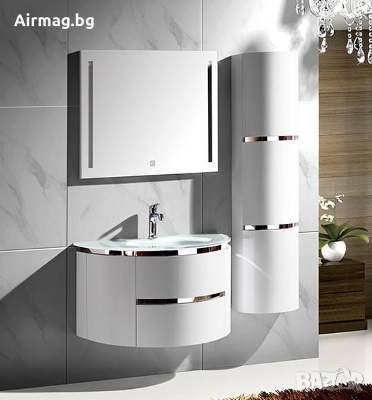 Комплект шкафове за баня - горен с огледало, долен с умивалник и колона 5819, снимка 1