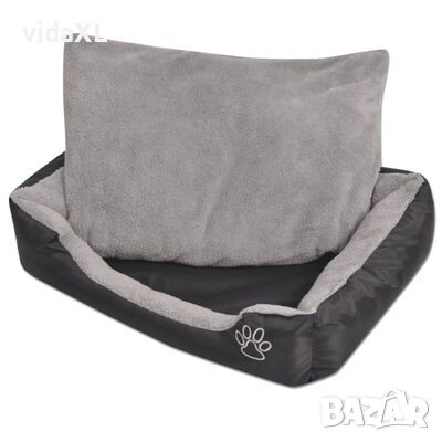vidaXL Кучешко легло с подплатена възглавница, размер M, черно(SKU:170420, снимка 1