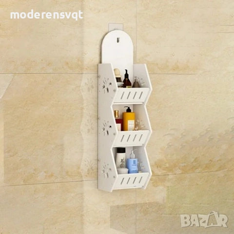 Стенен рафт за баня, 3 реда органайзер за баня, хол, кухня, снимка 3 - Етажерки - 51581818