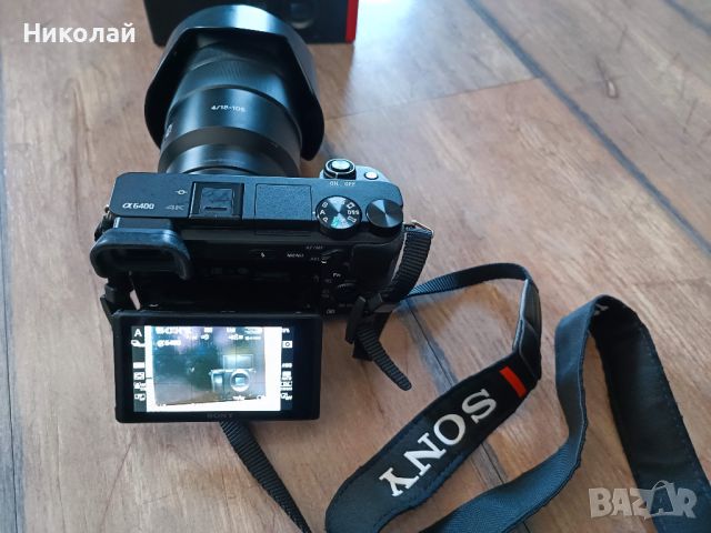 фотоапарат Sony A6400 + обектив 18-105mm f/4 G OSS и подарък, снимка 5 - Фотоапарати - 45608159