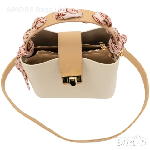 Класическа дамска чанта AMORE Isabella - Cream, снимка 4 - Чанти - 53585702