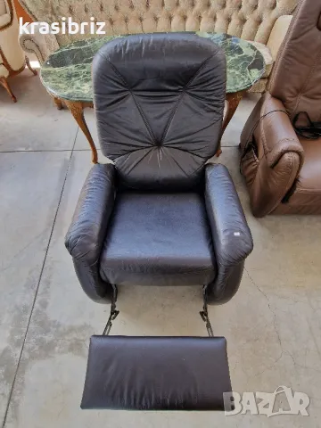 Релаксиращ Фотьойл Естествена кожа-внос от Германия!, снимка 6 - Дивани и мека мебел - 49401040