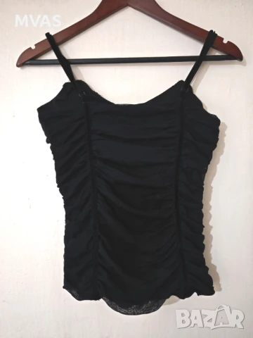 Нов дамски черен воален топ М размер, снимка 2 - Корсети, бюстиета, топове - 50999988
